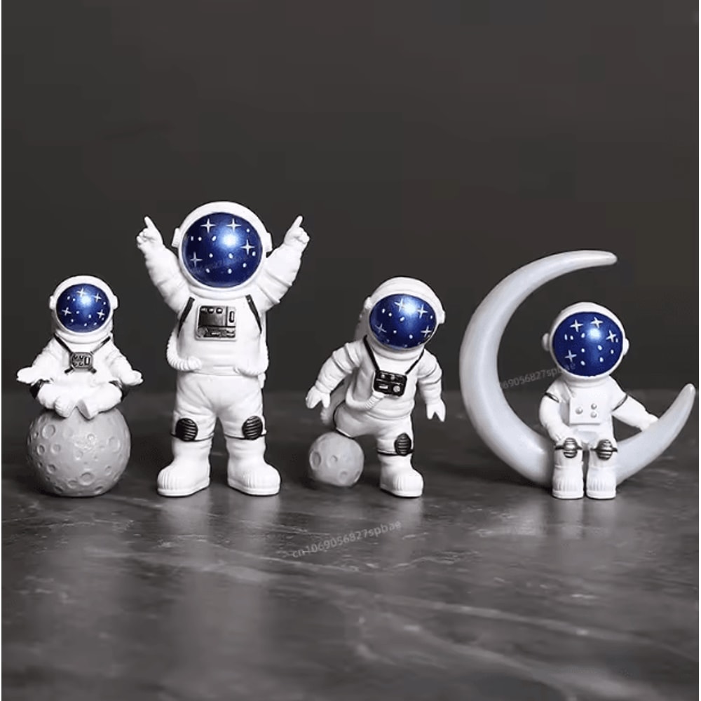 4Piece Astronaut Figurine Set Mini Spaceman Desk Decor Educational Toy Gift 1