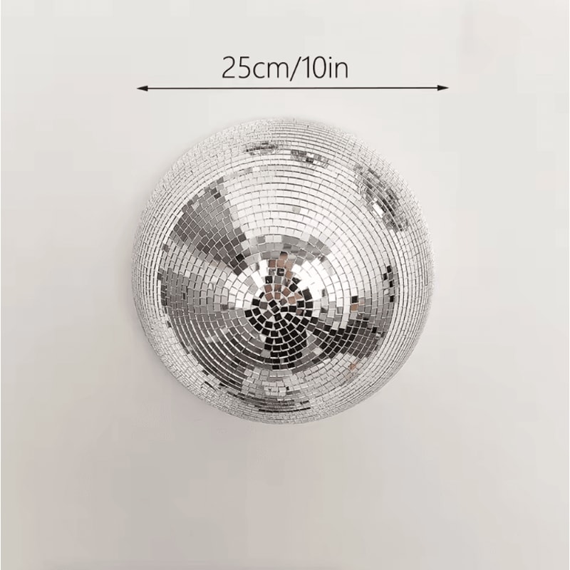 HalfMoon Disco Ball Wall Decor Mirrored Metallic Wall Art For Modern Spaces 4