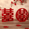 Traditional Double Happiness Wood Decor Red Chinese Wedding Wall Ornament Xi Symbol 0