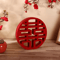 Traditional Double Happiness Wood Decor Red Chinese Wedding Wall Ornament Xi Symbol 3