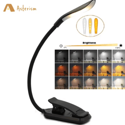mini usb rechargeable book light flexible clip-on led reading light for bed & travel