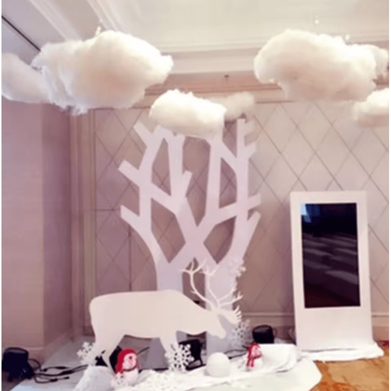 9Piece 3D Artificial Cloud Ceiling Decor Soft Hanging Cloud Decorations For Room Events 1