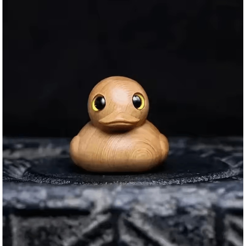 Funny Middle Finger Duck Figurine Handmade Wooden Novelty Duck Decor For Desk Home 1