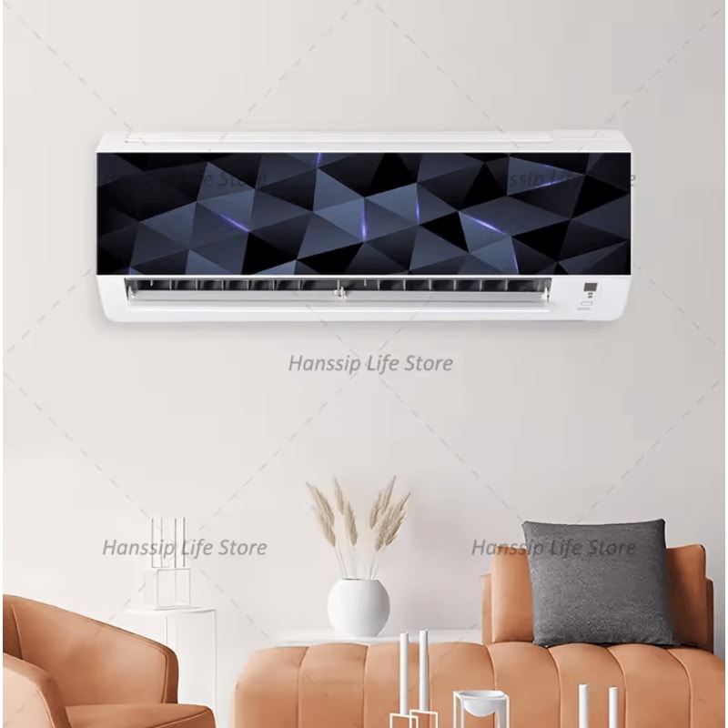 3D Geometric Air Conditioner Sticker Modern AC Panel Wall Decal Abstract Home Decor 3