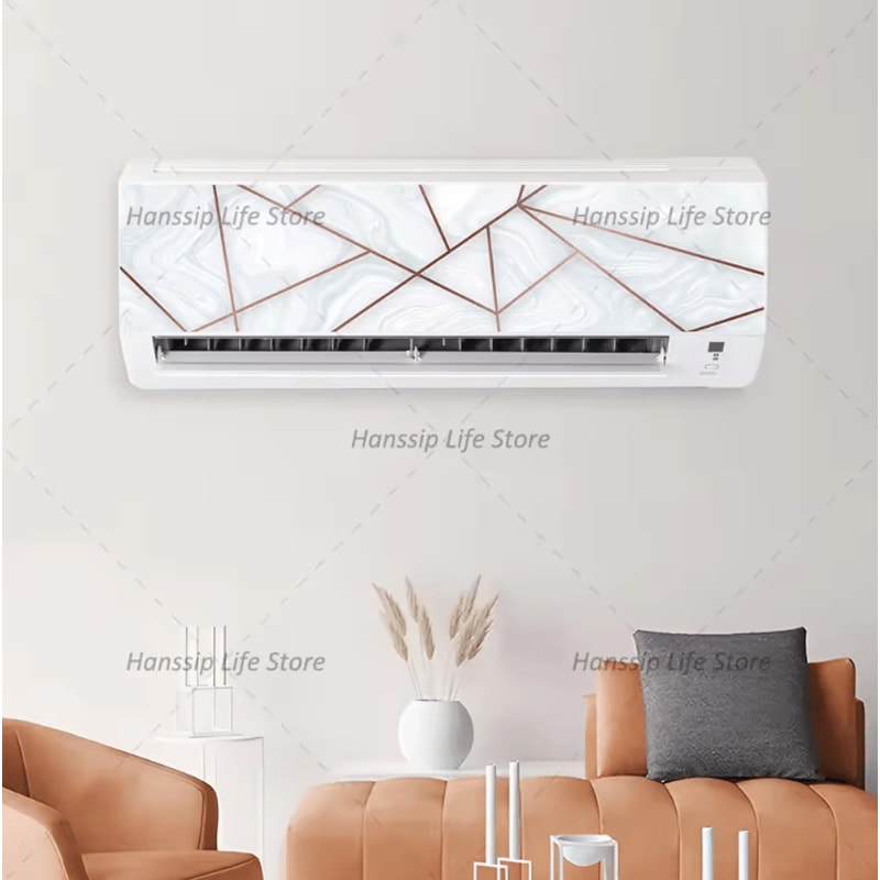 3D Geometric Air Conditioner Sticker Modern AC Panel Wall Decal Abstract Home Decor 6