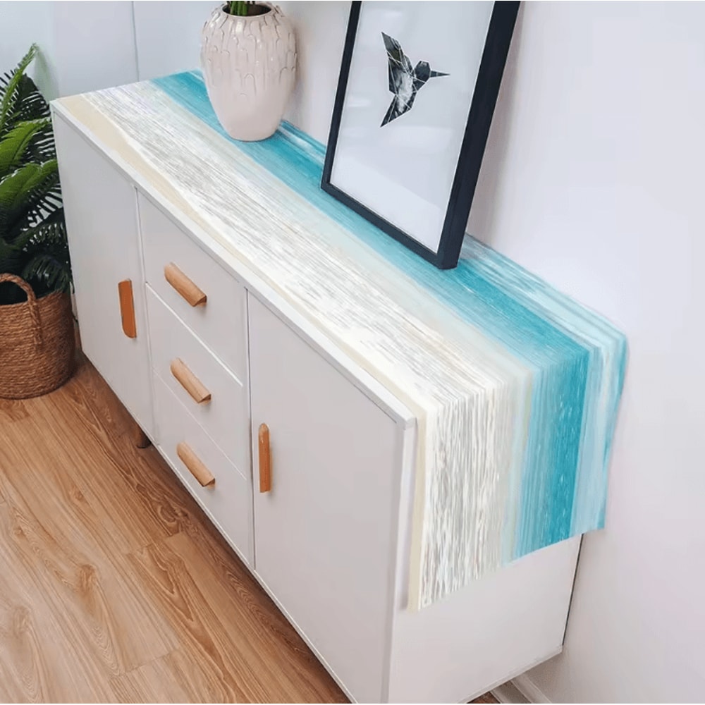 Summer Ocean Beach Table Runner Linen Coastal Farmhouse Table Decor For Dining Kitchen 3