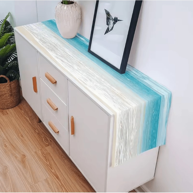 Summer Ocean Beach Table Runner Linen Coastal Farmhouse Table Decor For Dining Kitchen 3