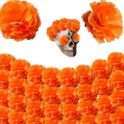 artificial marigold flower garland – vibrant dia de los muertos & diwali decor for home & events