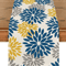Blue Dahlia Floral Linen Table Runner Elegant Spring Summer Farmhouse Table Decor 0