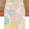 Blue Dahlia Floral Linen Table Runner Elegant Spring Summer Farmhouse Table Decor 4
