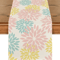 Blue Dahlia Floral Linen Table Runner Elegant Spring Summer Farmhouse Table Decor 4