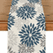 Blue Dahlia Floral Linen Table Runner Elegant Spring Summer Farmhouse Table Decor 7