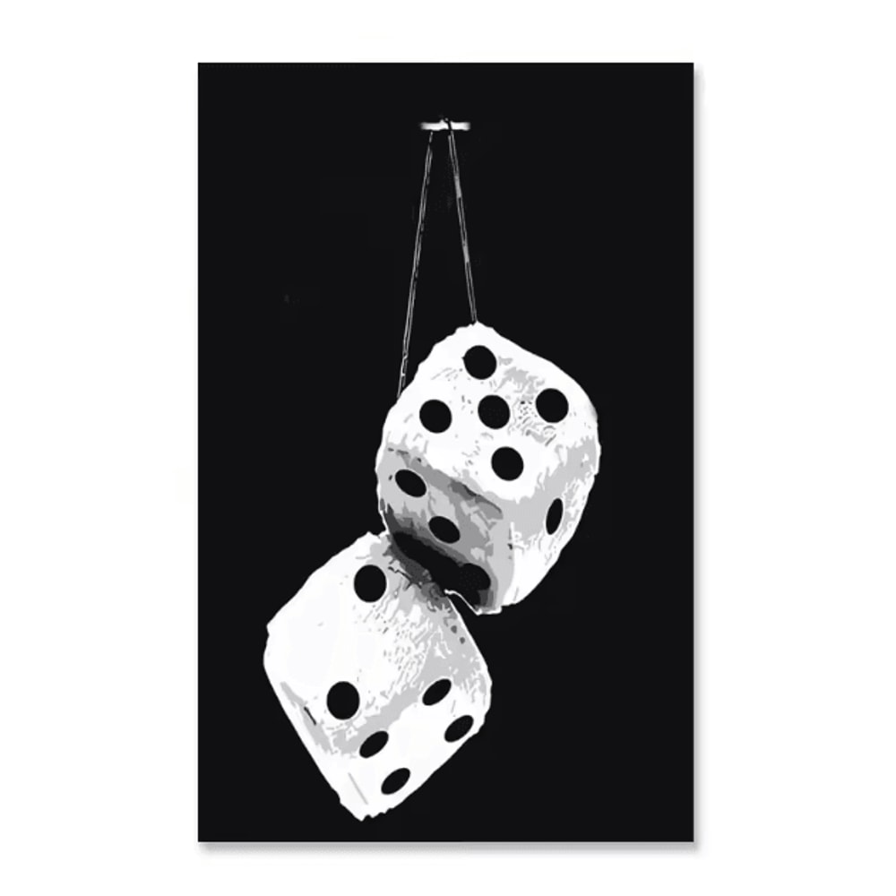 Black White 8 Ball Canvas Wall Art Modern Billiards Club Poster Decor 2