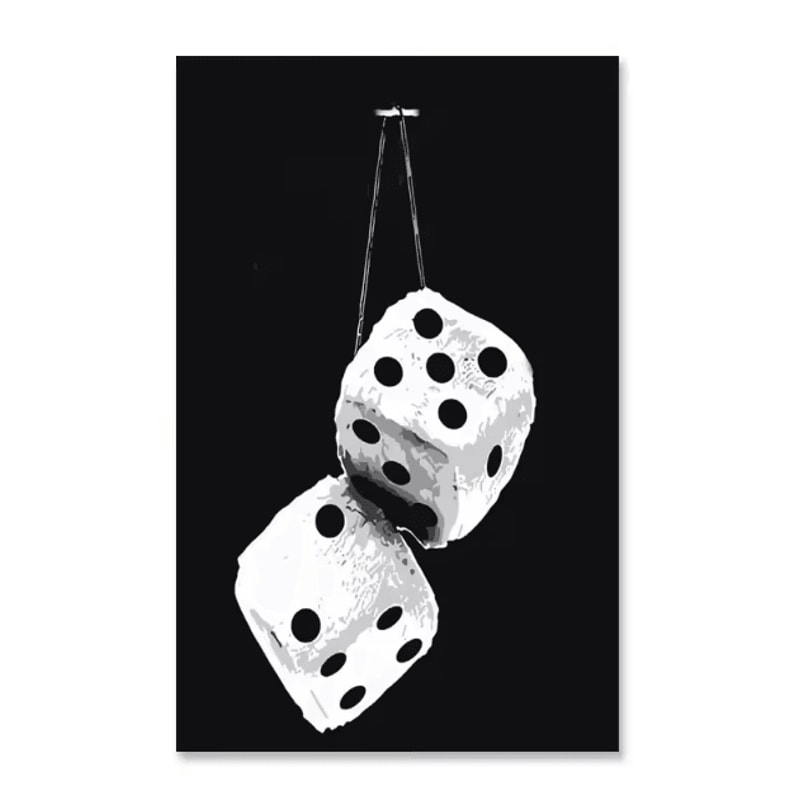 Black White 8 Ball Canvas Wall Art Modern Billiards Club Poster Decor 2