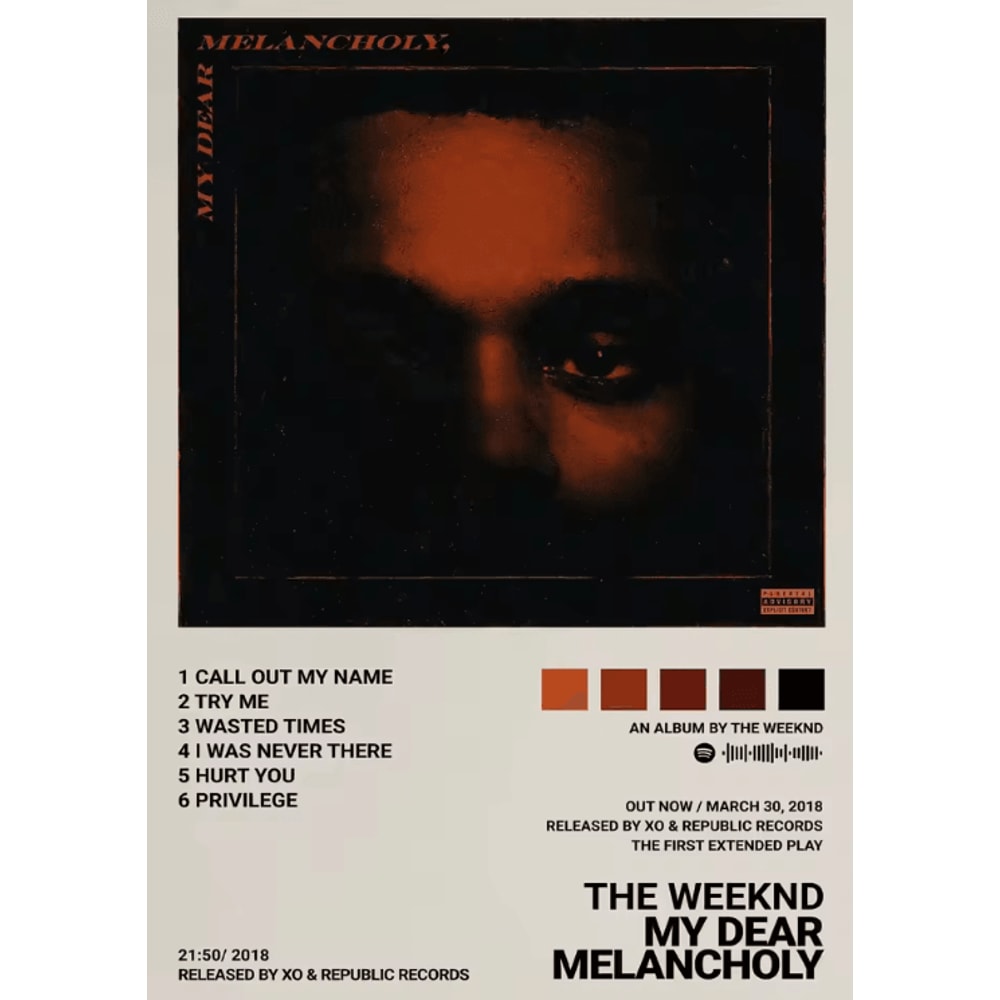The Weeknd Hip Hop Album Canvas Poster Modern Music Wall Art Decor 4