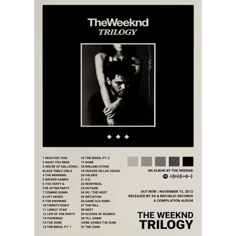 The Weeknd Hip Hop Album Canvas Poster Modern Music Wall Art Decor 5