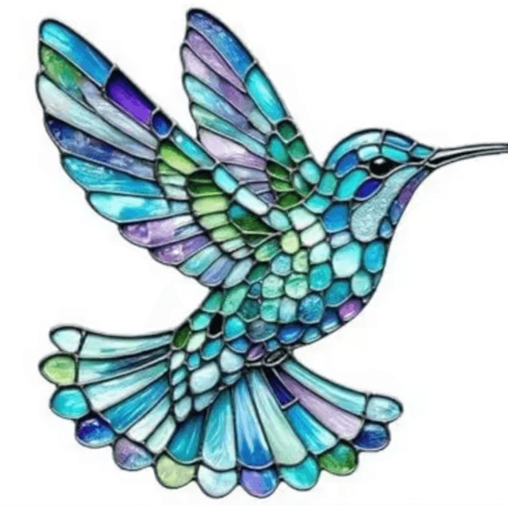 Kawaii Acrylic Hummingbird Wind Chime Keychain Colorful Hanging Pendant Decor 6