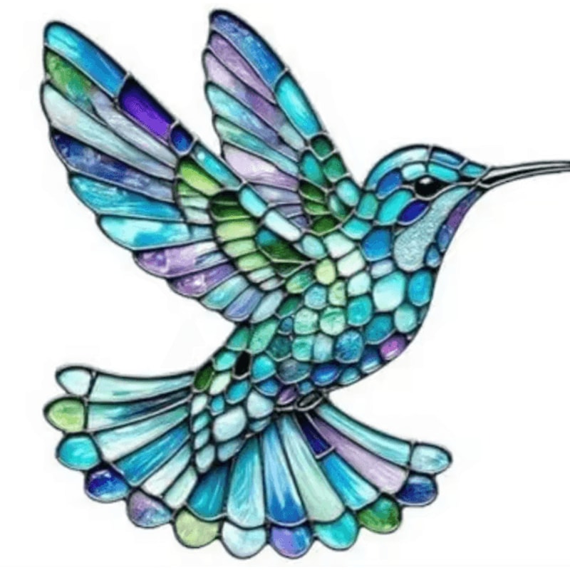 Kawaii Acrylic Hummingbird Wind Chime Keychain Colorful Hanging Pendant Decor 6