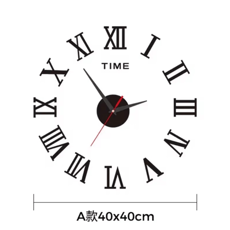 Large 3D DIY Frameless Wall Clock Modern Silent Acrylic Wall Sticker Clock 1