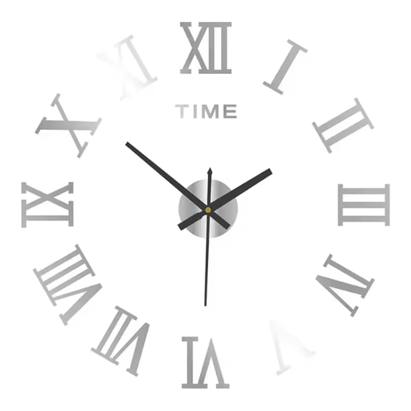 Large 3D DIY Frameless Wall Clock Modern Silent Acrylic Wall Sticker Clock 3