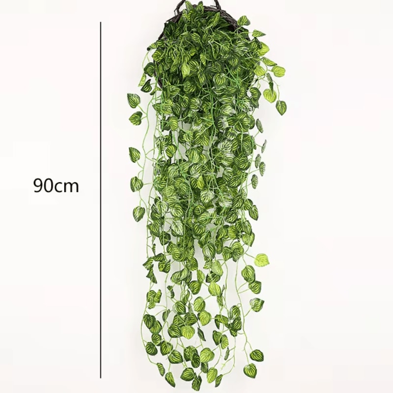 Artificial Hanging Ivy Basket Vine Lush Green Rattan Garland Decor For Home Events 9