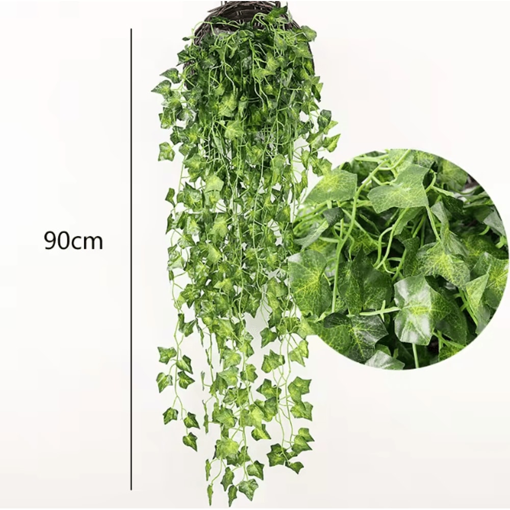 Artificial Hanging Ivy Basket Vine Lush Green Rattan Garland Decor For Home Events 1