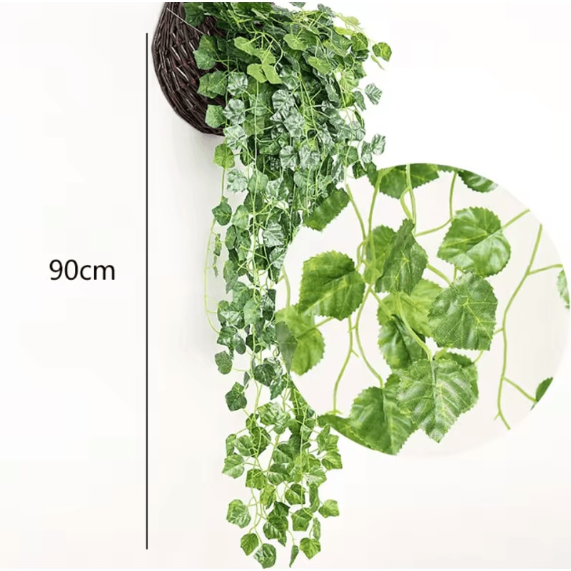Artificial Hanging Ivy Basket Vine Lush Green Rattan Garland Decor For Home Events 8