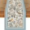 Blue Birds Floral Linen Table Runner Elegant Spring Blossom Farmhouse Table Decor 0