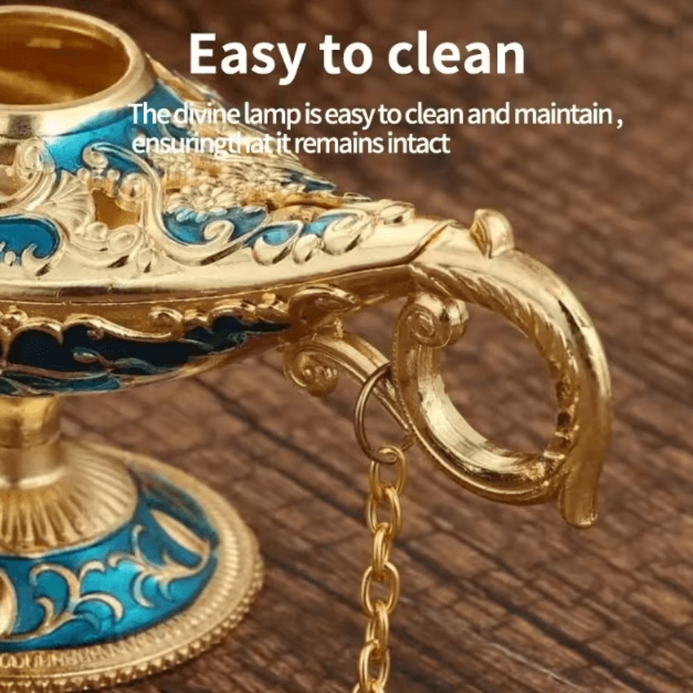 Vintage Aladdin Genie Magic Lamp Classic Metal Arabian Decor For Home Display 1