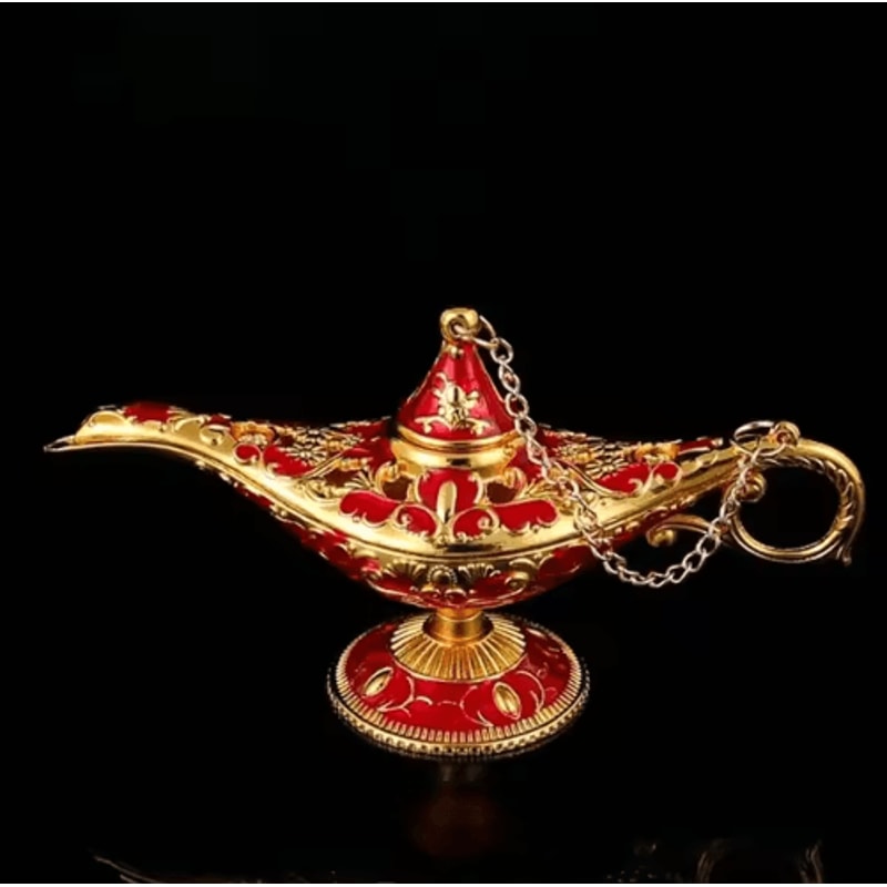 Vintage Aladdin Genie Magic Lamp Classic Metal Arabian Decor For Home Display 4