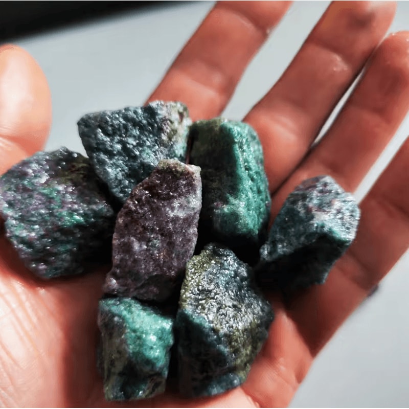 Natural Raw Gemstone Mineral Specimen UV Reactive Emerald Sapphire Ruby Decor Stone 0