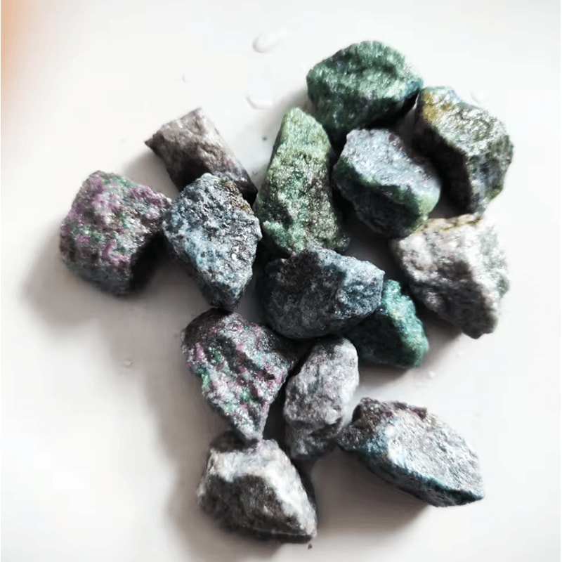 Natural Raw Gemstone Mineral Specimen UV Reactive Emerald Sapphire Ruby Decor Stone 3