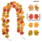 Artificial Maple Leaf Garland Autumn Fall Vine Decor For Home Thanksgiving Halloween 3