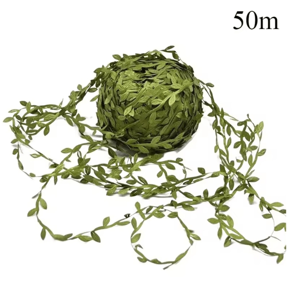 Artificial Green Leaf Vine Ribbon DIY Craft Garland For Wedding Home Decor 3