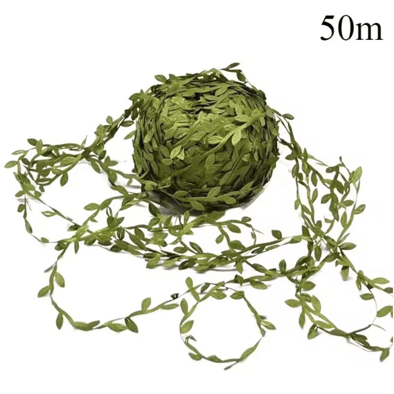 Artificial Green Leaf Vine Ribbon DIY Craft Garland For Wedding Home Decor 3