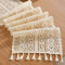 Boho Macrame Beige Table Runner With Tassels Vintage Farmhouse Crochet Table Decor 0