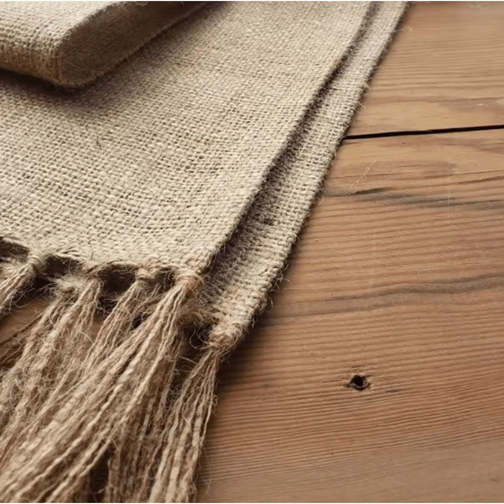 Rustic Jute Table Runner With Tassels Boho Farmhouse Table Decor 2