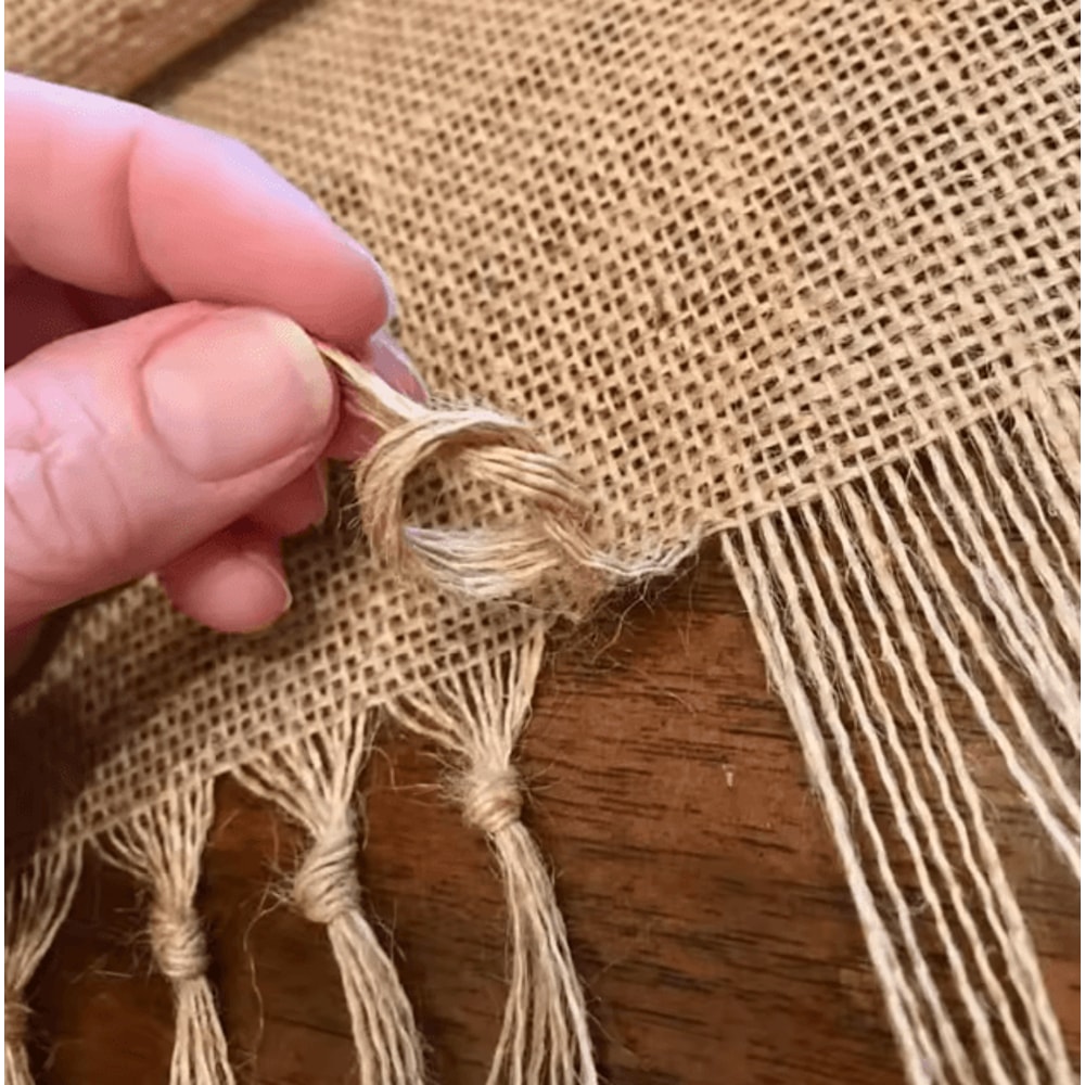 Rustic Jute Table Runner With Tassels Boho Farmhouse Table Decor 3