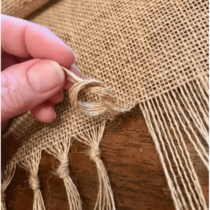 Rustic Jute Table Runner With Tassels Boho Farmhouse Table Decor 3