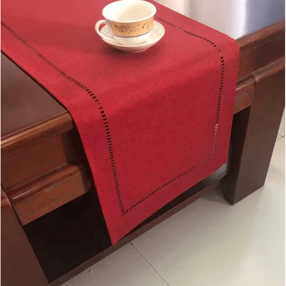 Classic Linen Table Runner Rustic Farmhouse Dining Table Decor 1