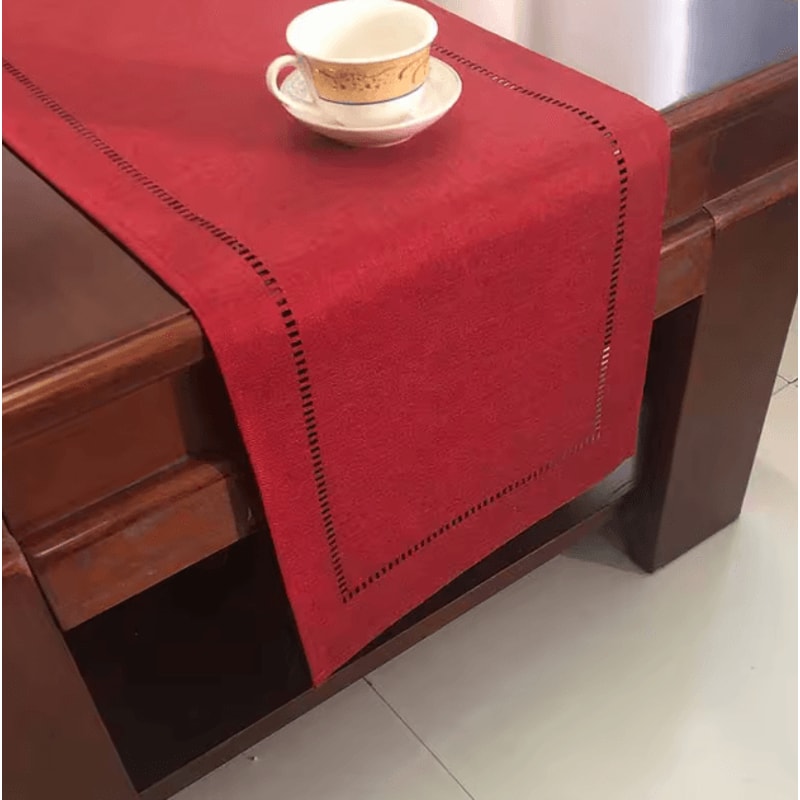 Classic Linen Table Runner Rustic Farmhouse Dining Table Decor 1