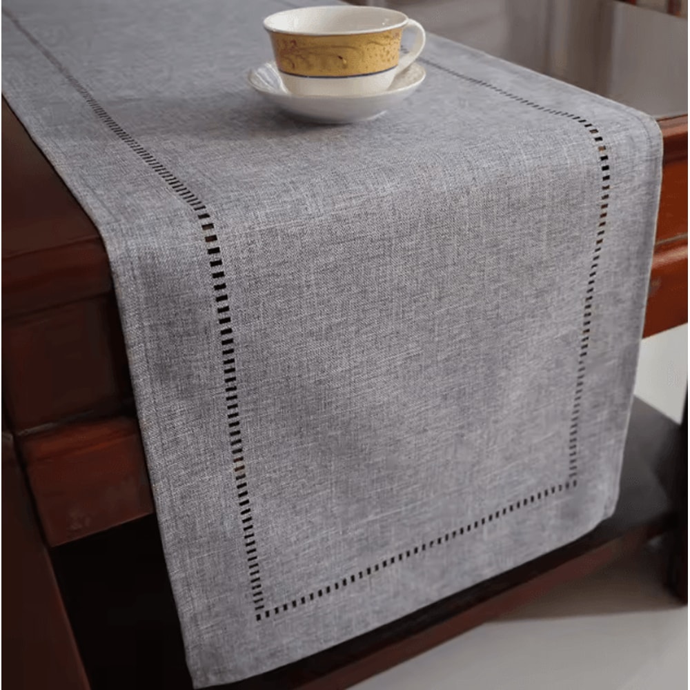 Classic Linen Table Runner Rustic Farmhouse Dining Table Decor 2