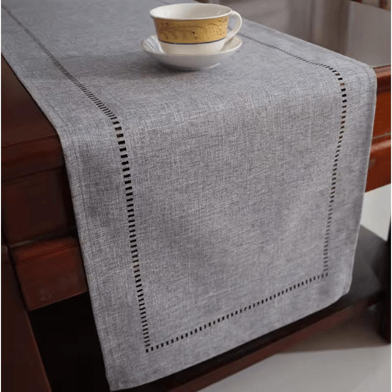 Classic Linen Table Runner Rustic Farmhouse Dining Table Decor 2