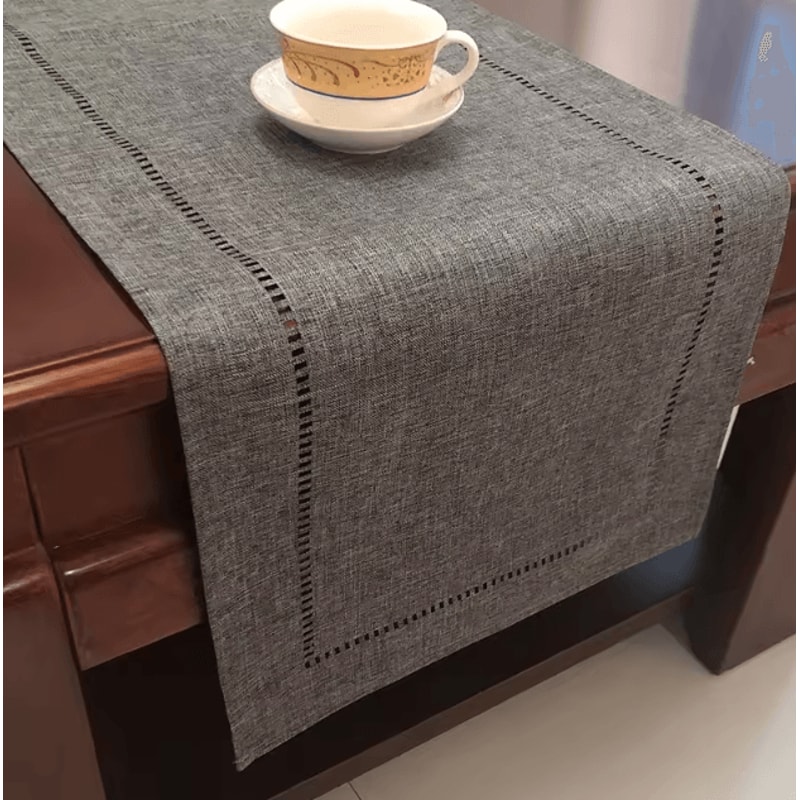 Classic Linen Table Runner Rustic Farmhouse Dining Table Decor 6