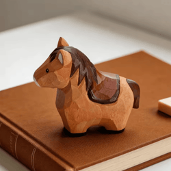 handcrafted wooden horse figurine – rustic animal carving home decor