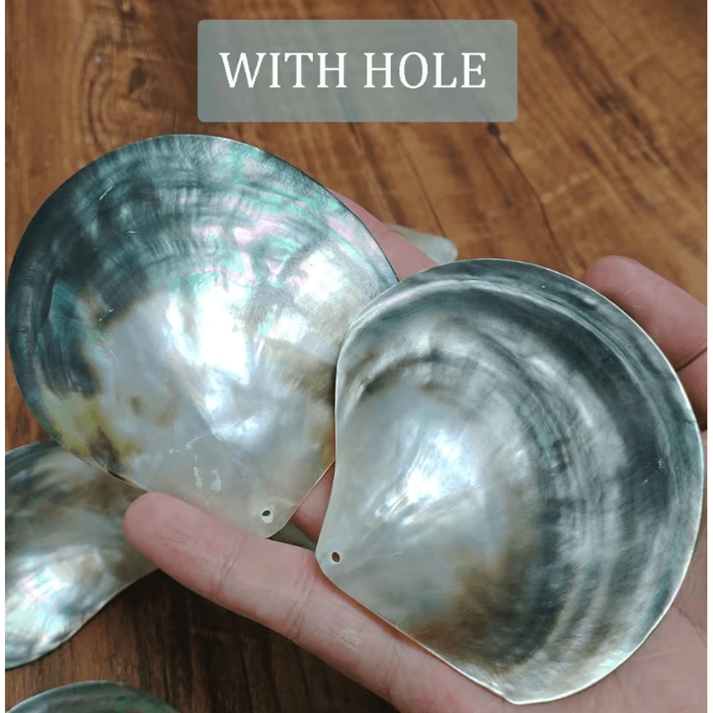 Black Mother Of Pearl Shell Natural Polished DIY Jewelry Decor Piece 4