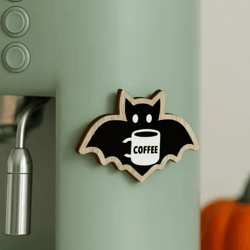 cute wooden bat coffee decor – halloween hanging sticker ornament