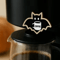 Cute Wooden Bat Coffee Decor Halloween Hanging Sticker Ornament 1