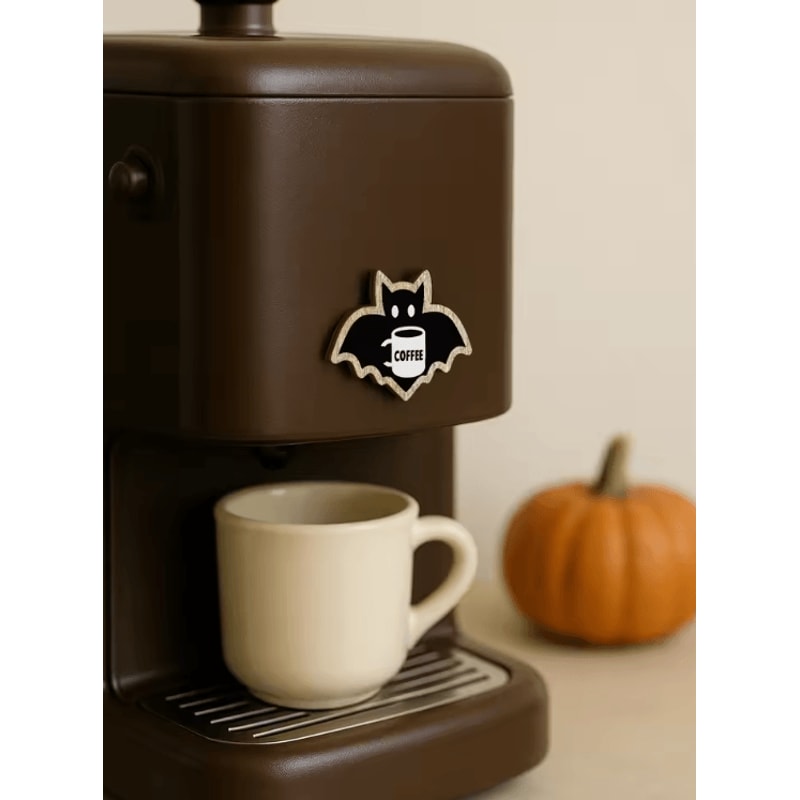 Cute Wooden Bat Coffee Decor Halloween Hanging Sticker Ornament 3
