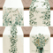 Eucalyptus Linen Table Runner Green Botanical Farmhouse Table Decor 0
